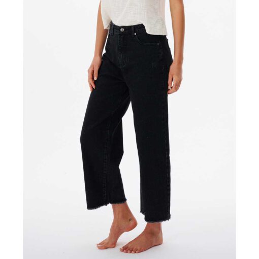 Pantalón vaquero RIP CURL para Mujer pierna ancha sparrows Crop wide leg Ref. GDEAE9 washed black- negro