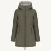 Chaqueta capucha pelo Jott de plumas Mujer Ottawa GRAN FRÍO plumón reversible Army/Sauge Justoverthetop verde/crema