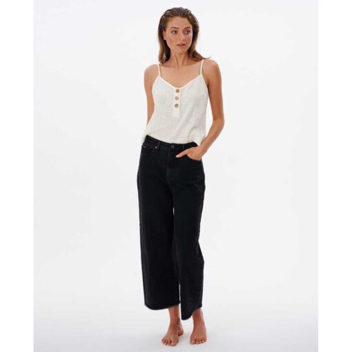 Pantalón vaquero RIP CURL para Mujer pierna ancha sparrows Crop wide leg Ref. GDEAE9 washed black- negro