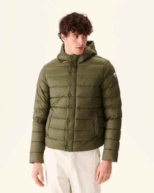 Chaqueta Jott de plumas pato JORGE Hombre con capucha SS23MDOW10 - 255 Army Justoverthetop verde caqui