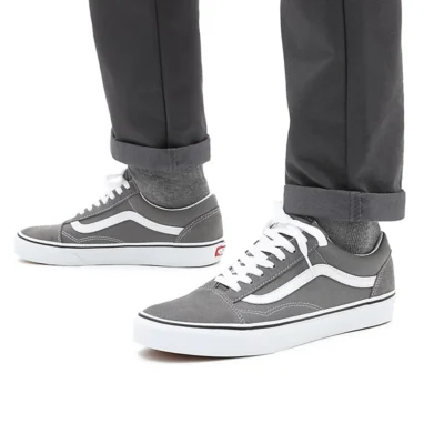 Zapatillas VANS clásicas y cómodas Sneakers deporte unisex OLD SKOOL VN0A4BV5195 pewter/true white -gris blanco