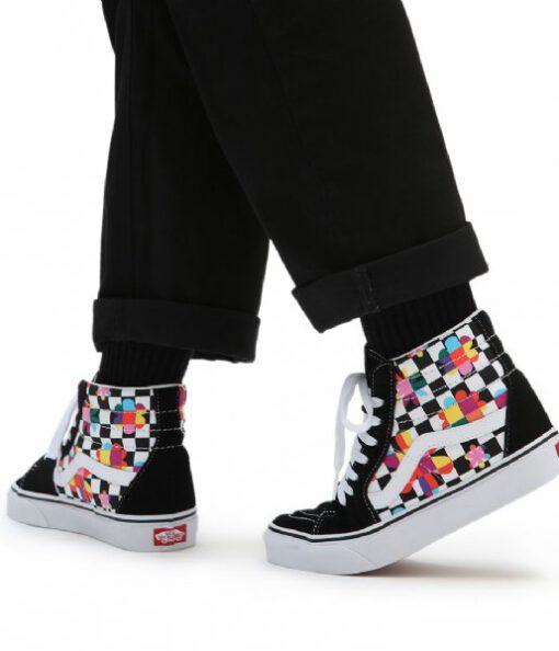 Zapatillas altas VANS mujer CHECKERBOARD SK8-HI Floral Checkerboard) Ref. VN0A7Q5NV051 Cuadros multicolor floral