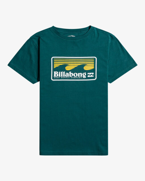 Camiseta BILLABONG surfera manga corta niño Swell ss boy REAL TEAL (5121) Ref.  F2SS01BIF2 verde logo pecho