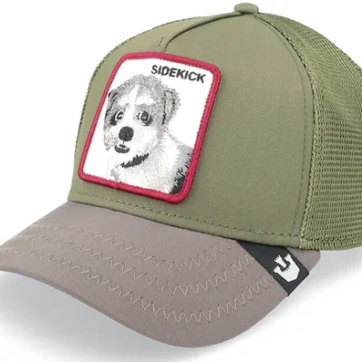 Gorra Animales GOORIN BROS rejilla y ajustable FOWLER´S FAVORITE SIDEKICK -perrito color olive -verde