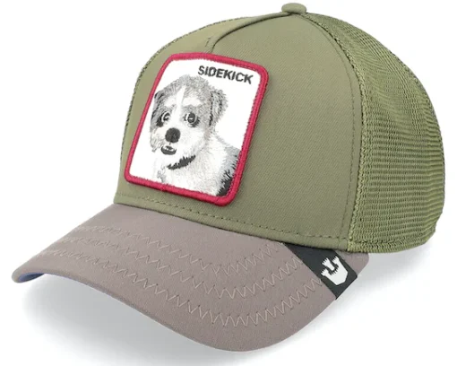 Gorra Animales GOORIN BROS rejilla y ajustable FOWLER´S FAVORITE SIDEKICK -perrito color olive -verde