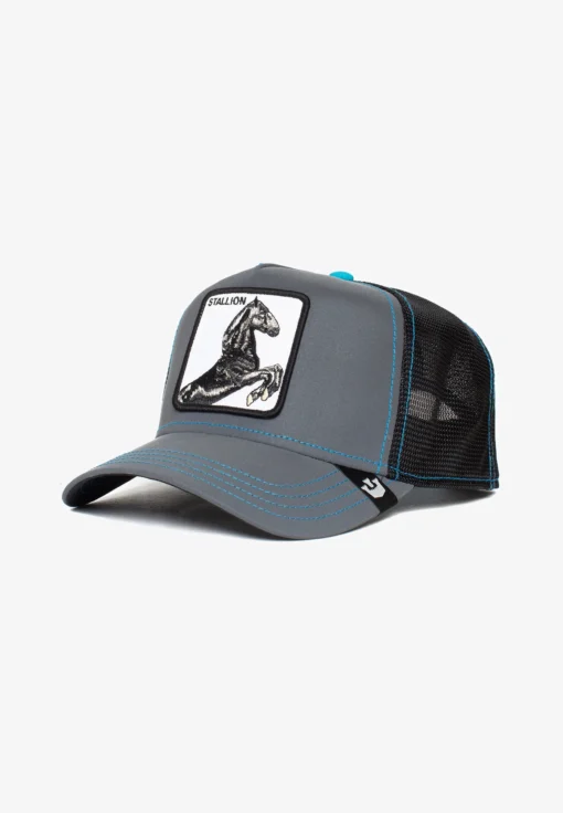 Gorra Animales GOORIN BROS rejilla y ajustable STALLION NIGHTS BLACK -caballo negro gris reflectante