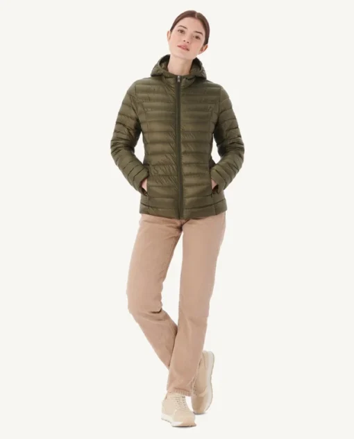 Chaqueta con capucha Jott de plumas pato Mujer P000WDOW01 - 255 Army CLOE BASIC Justoverthetop verde militar