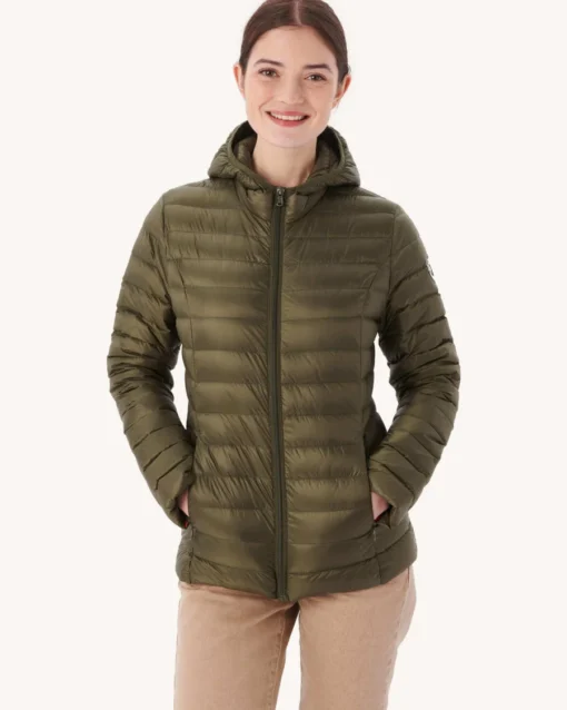 Chaqueta con capucha Jott de plumas pato Mujer P000WDOW01 - 255 Army CLOE BASIC Justoverthetop verde militar