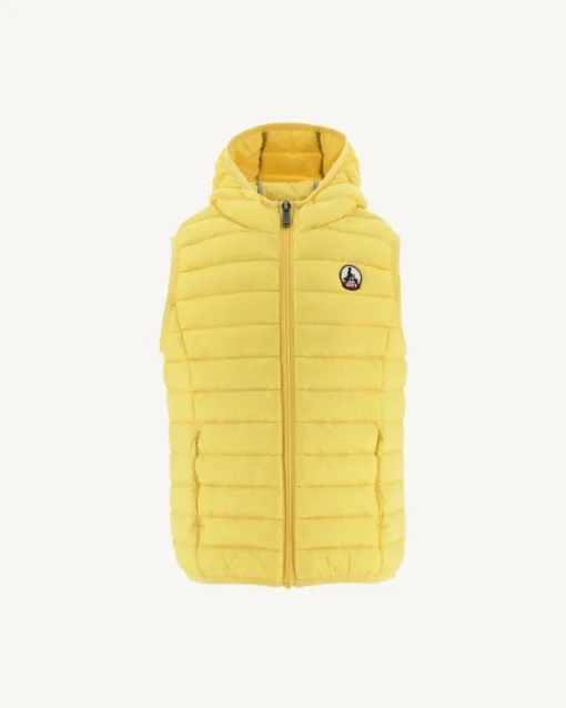 Chaleco capucha Jott de plumas pato Niño 627 SOFT YELLOW DJAM BÁSICO Justoverthetop Color Amarillo claro