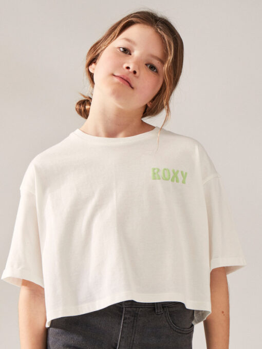 Camiseta ROXY niña manga corta oversize de corte cuadrado Call You Mine Snow White (wbk0) Ref. ERGZT03972 blanca