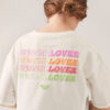 Camiseta ROXY niña manga corta oversize de corte cuadrado Call You Mine Snow White (wbk0) Ref. ERGZT03972 blanca