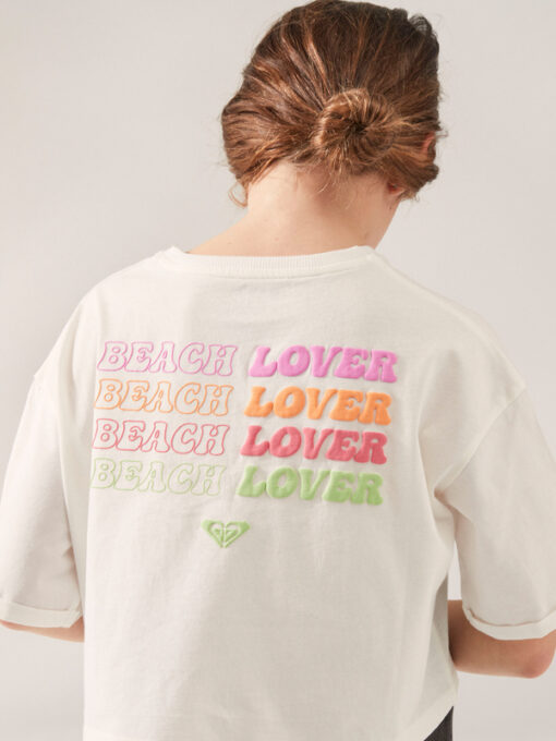 Camiseta ROXY niña manga corta oversize de corte cuadrado Call You Mine Snow White (wbk0) Ref. ERGZT03972 blanca