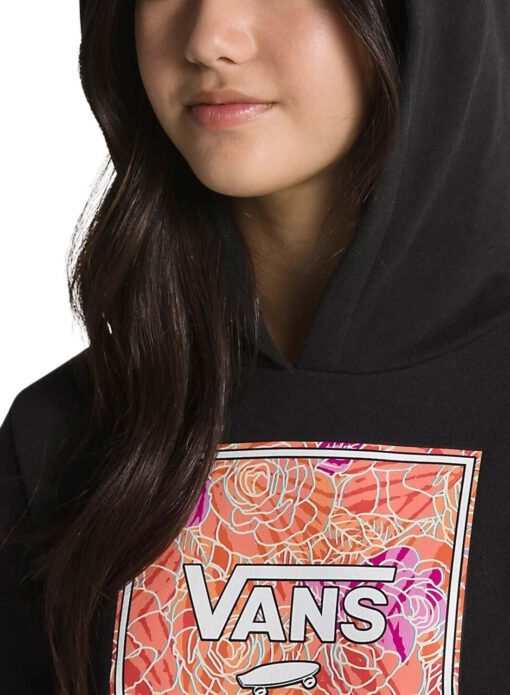 Sudadera VANS niña con capucha ROSE CAMO BOX HOODIE BLACK ref-VN000403 negro