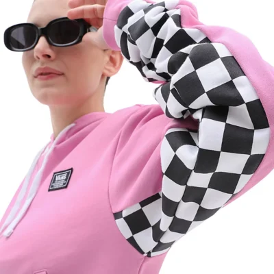 Sudadera VANS para Mujer con capucha corta BOOM BOOM CHECK IT Ref. VN00045DBLH rosa con cuadros