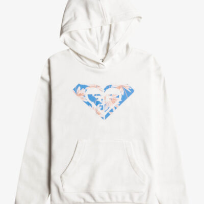 Sudadera ROXY niña con capucha Happiness Forever Ref. ERGFT03815 (wbk0) Snow White blanco con logo pecho