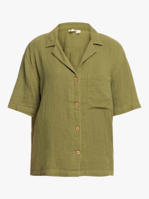 Camisa top ROXY manga corta para Mujer Aloha Sunset Loden Green (gng0) Ref. ERJWT03574 verde