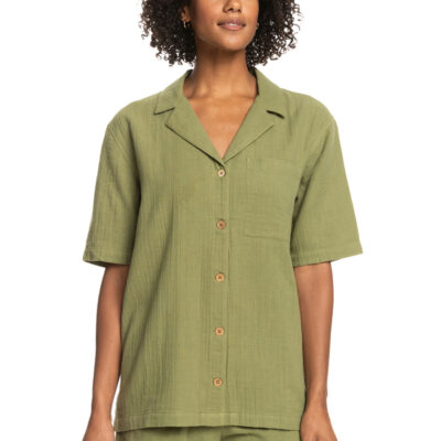 Camisa top ROXY manga corta para Mujer Aloha Sunset Loden Green (gng0) Ref. ERJWT03574 verde