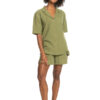 Camisa top ROXY manga corta para Mujer Aloha Sunset Loden Green (gng0) Ref. ERJWT03574 verde