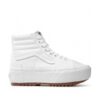 Zapatillas altas plataforma VANS chica SK8-HI STACKED TRUE WHITE Ref. VN0A4BTWL5R1 blancas