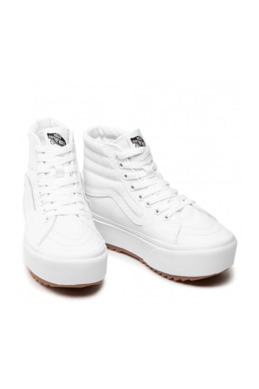 Zapatillas altas plataforma VANS chica SK8-HI STACKED TRUE WHITE Ref. VN0A4BTWL5R1 blancas