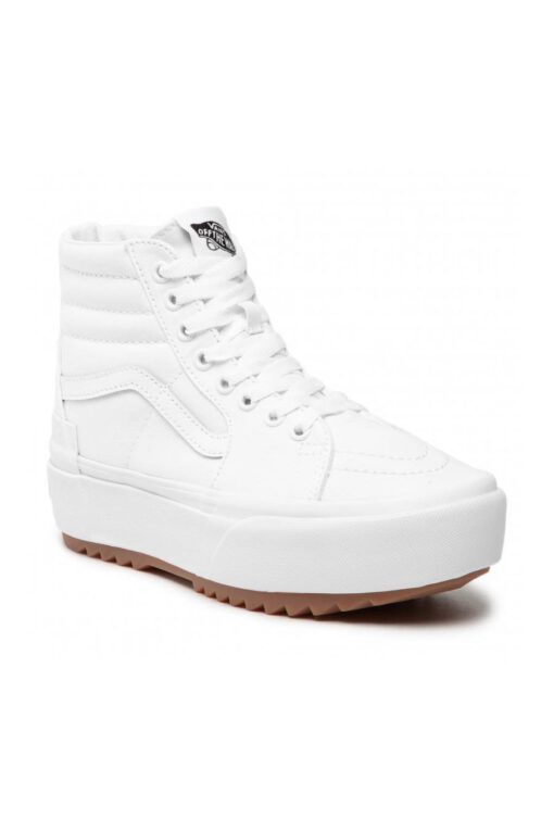 Zapatillas altas plataforma VANS chica SK8-HI STACKED TRUE WHITE Ref. VN0A4BTWL5R1 blancas