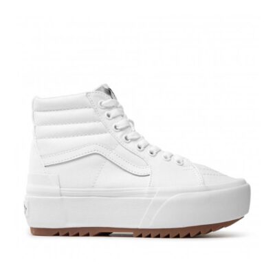 Zapatillas altas plataforma VANS chica SK8-HI STACKED TRUE WHITE Ref. VN0A4BTWL5R1 blancas