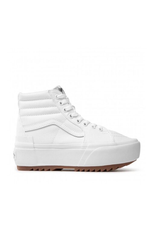 Zapatillas altas plataforma VANS chica SK8-HI STACKED TRUE WHITE Ref. VN0A4BTWL5R1 blancas