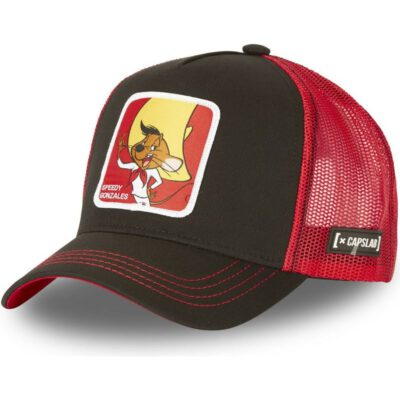 Gorra CAPSLAB rejilla y ajustable trucker Speedy Gonzales CAS SPE1 Looney Tunes negra -roja