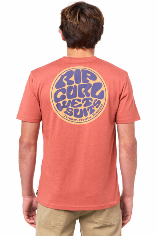 Camiseta RIP CURL hombre manga corta surfera PASSAGE SS TEE ref-01VMTE dusty mushroom -rosa