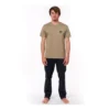 Camiseta RIP CURL hombre manga corta surfera PASSAGE SS TEE ref-01VMTE washed moss-khaki