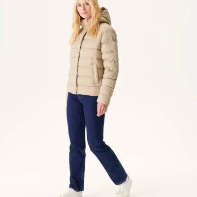 Chaqueta recta con capucha Jott JANE de plumas pato Mujer SS23WDOW10 - 804 Beige Justoverthetop beig arena