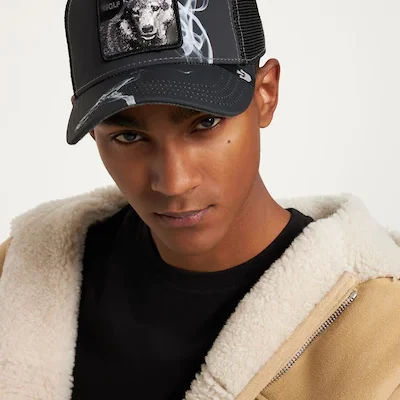 Gorra Animales GOORIN Wolf Noir Asphalt Jungle Black Trucker -lobo NEGRA-HUMO