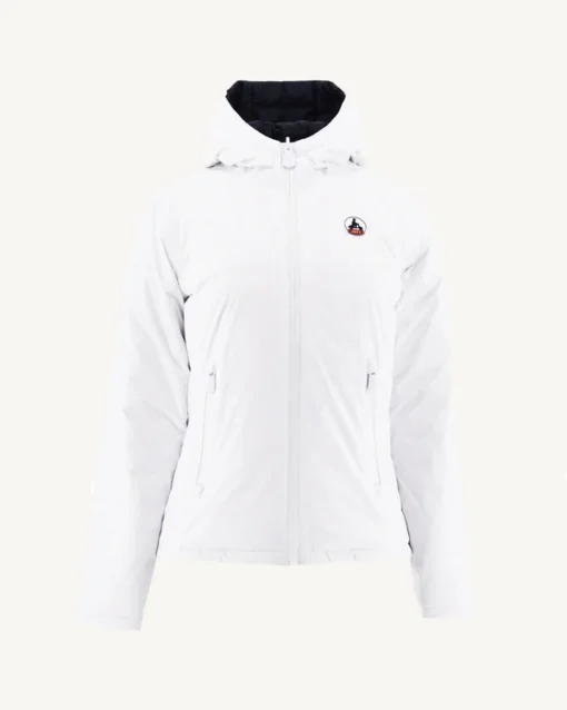 Chaqueta con capucha Jott VIENNE de plumas pato reversible Mujer PS23WJAC01 -9010 WHITE ANTHRACITE