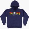 Sudadera THRASHER Hombre con capucha AWS SPECTRUM Hoodie NAVY BLUE Ref. 145283 azul marino logo letras colores
