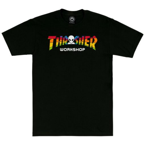 Camiseta THRASHER Hombre manga corta x AWS T-Shirt Ref. 145281 BLACK-NEGRO logo multicolor