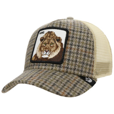 Gorra GOORIN BROS INFANTIL animales KING TRUCKER rejilla/ajustable León-cuadros marrones