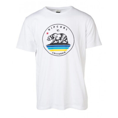 Camiseta RIP CURL hombre manga corta surfera NEWBEAR TEE ref-CTEBP5 OPTICAL WHITE -blanca