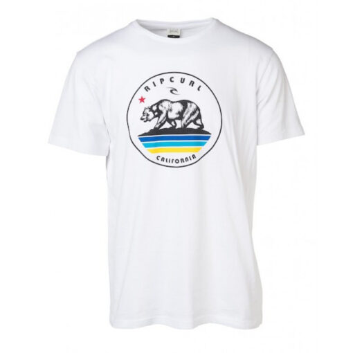 Camiseta RIP CURL hombre manga corta surfera NEWBEAR TEE ref-CTEBP5 OPTICAL WHITE -blanca