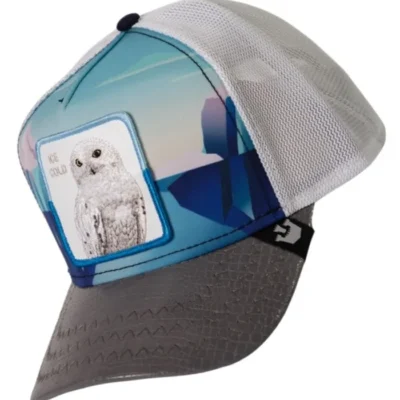 Gorra animales GOORIN BROS buho nival rejilla y ajustable Trucker ICE COLD azul y gris