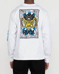 Camiseta RVCA Hombre manga larga Roberto Rodriguez Redondo WHITE Ref. U1LSRK RVF0 blanca y azul