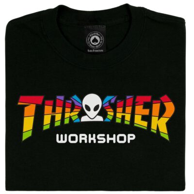 Camiseta THRASHER Hombre manga corta x AWS T-Shirt Ref. 145281 BLACK-NEGRO logo multicolor