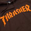 Sudadera THRASHER Hombre con capucha BURN ITDOWN HOODIE Ref. 145SARK chocolate logo naranja demonio