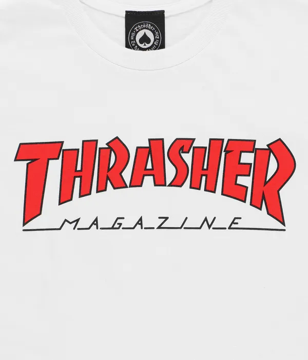 Camiseta trasher blanca logo rojo