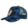Gorra Animales GOORIN BROS LONE WOLF -code blueTRUCKER cuadros azul negro