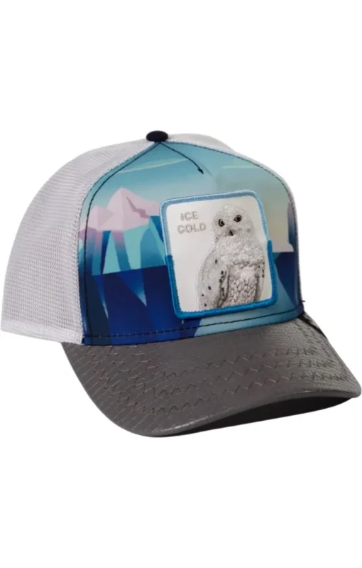 Gorra animales GOORIN BROS buho nival rejilla y ajustable Trucker ICE COLD azul y gris