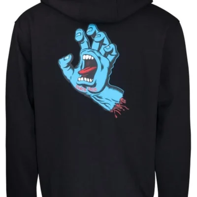 Sudadera Santa Cruz hombre suave con capucha SCREAMING HAND CHEST HOODIE ref SCA HDY 5320 negra