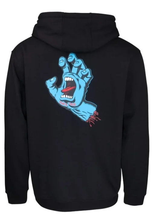 Sudadera Santa Cruz hombre suave con capucha SCREAMING HAND CHEST HOODIE ref SCA HDY 5320 negra