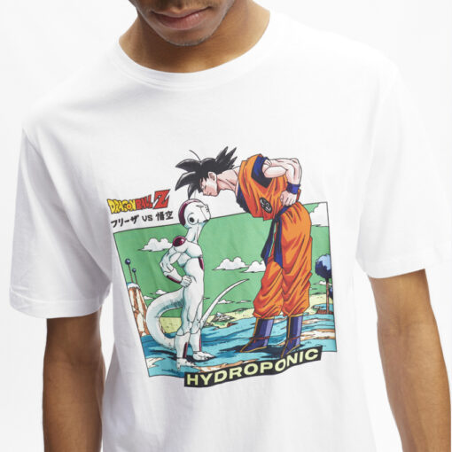 Camiseta HYDROPONIC hombre manga corta DRAGON BALL Z FRIEZA VS GOKU WHITE Ref.23003 blanca