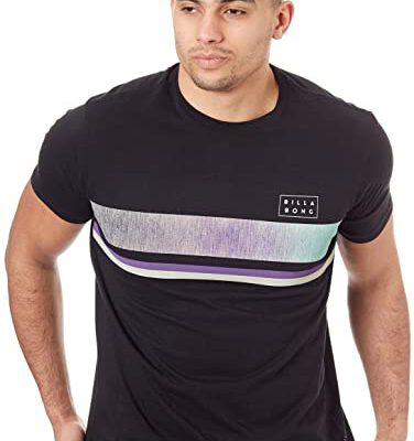 Camiseta BILLABONG para hombre manga corta H1SS18 BIP8 TEAM STRIPE TEE SS BLACK-negra