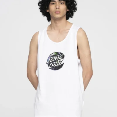 Camiseta SANTA CRUZ skate Hombre de tirantes HOLO WAVE DOT VEST ref-SCA VST 0723 WHITE-blanco